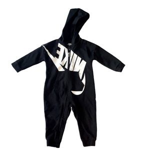 Black Nike Hooded Full-length Zipper Coverall